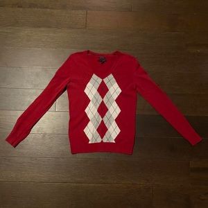 Tommy Hilfiger Women’s Red V-Neck Sweater